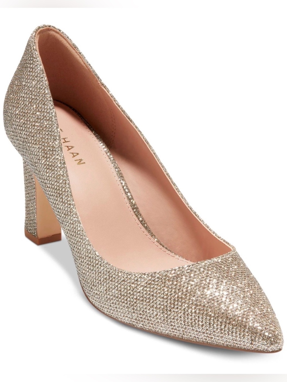 COLE HAAN GRANDSERIES Womens Gold /champagne Slip On Pumps Shoes 10B new